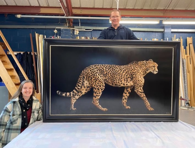 Screenshot Annie Drew Wildlife Art - Oil Painting of Cheetah